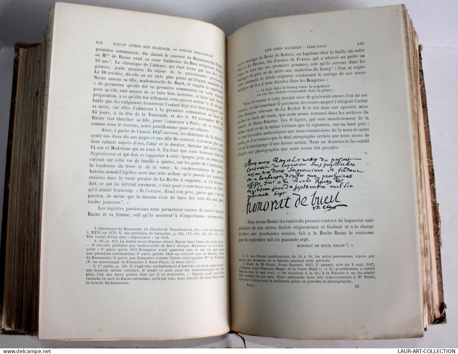 RARE! RACAN HISTOIRE ANECDOTIQUE, CRITIQUE DE SA VIE SES OEUVRES DE ARNOULD 1896 / ANCIEN LIVRE XIXe (1803.246)