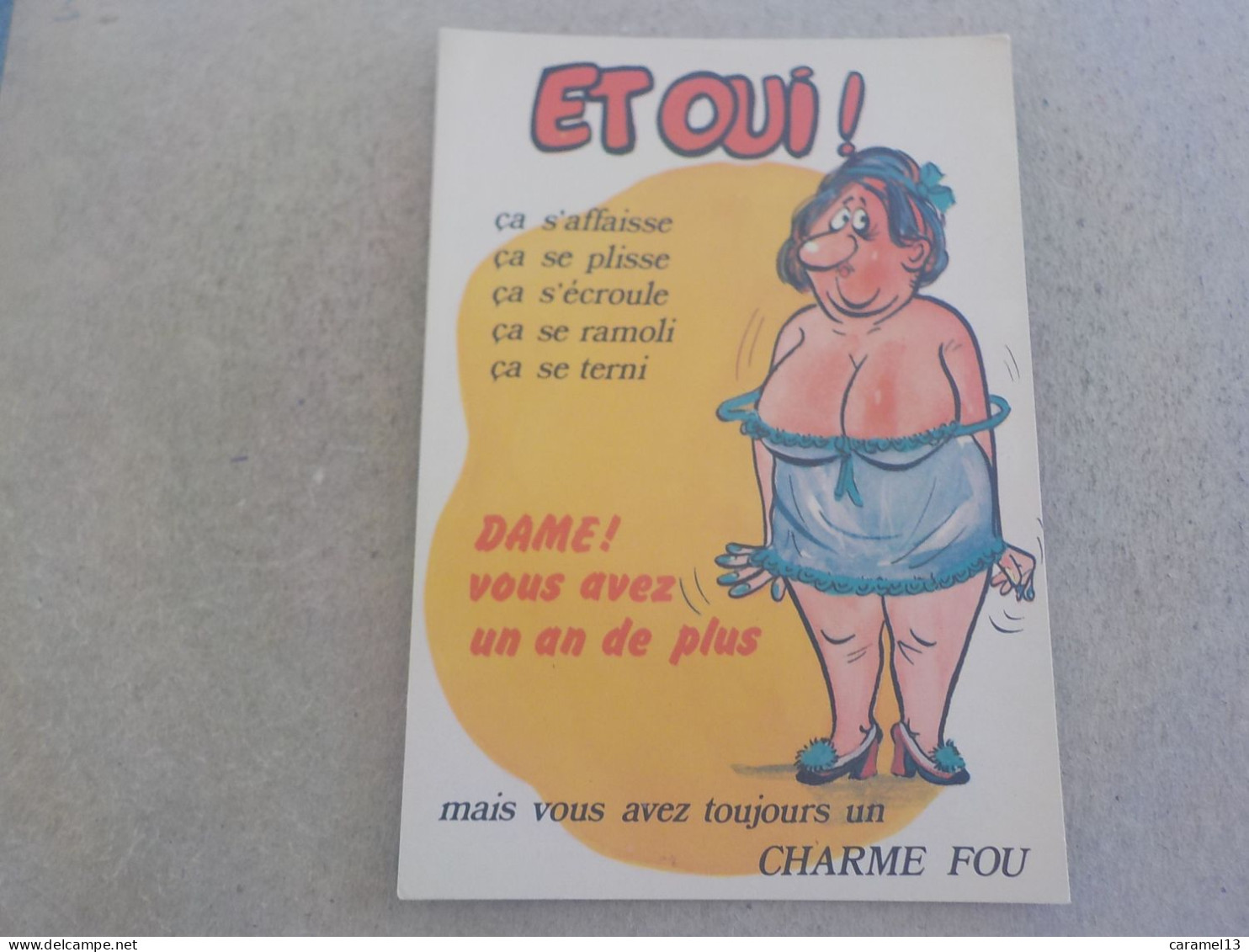 CPSM -  AU PLUS RAPIDE - CARTE HUMORISTIQUE COQUINE   - NON  VOYAGEE - Humor