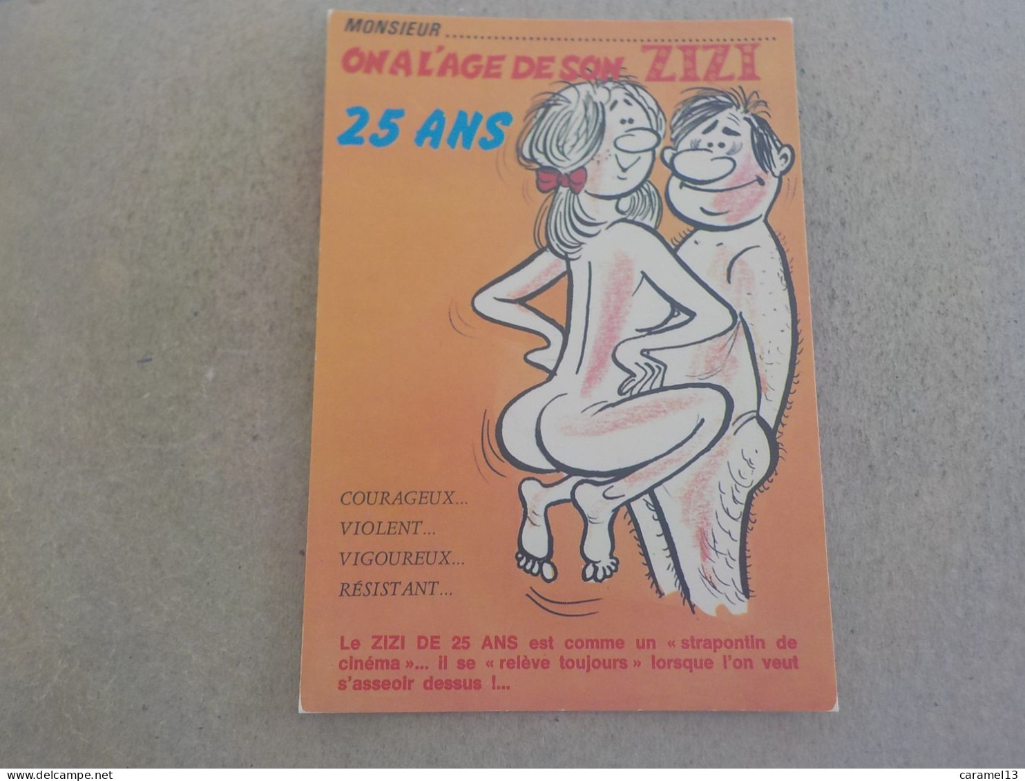 CPSM -  AU PLUS RAPIDE - CARTE HUMORISTIQUE COQUINE   - NON  VOYAGEE - Humour