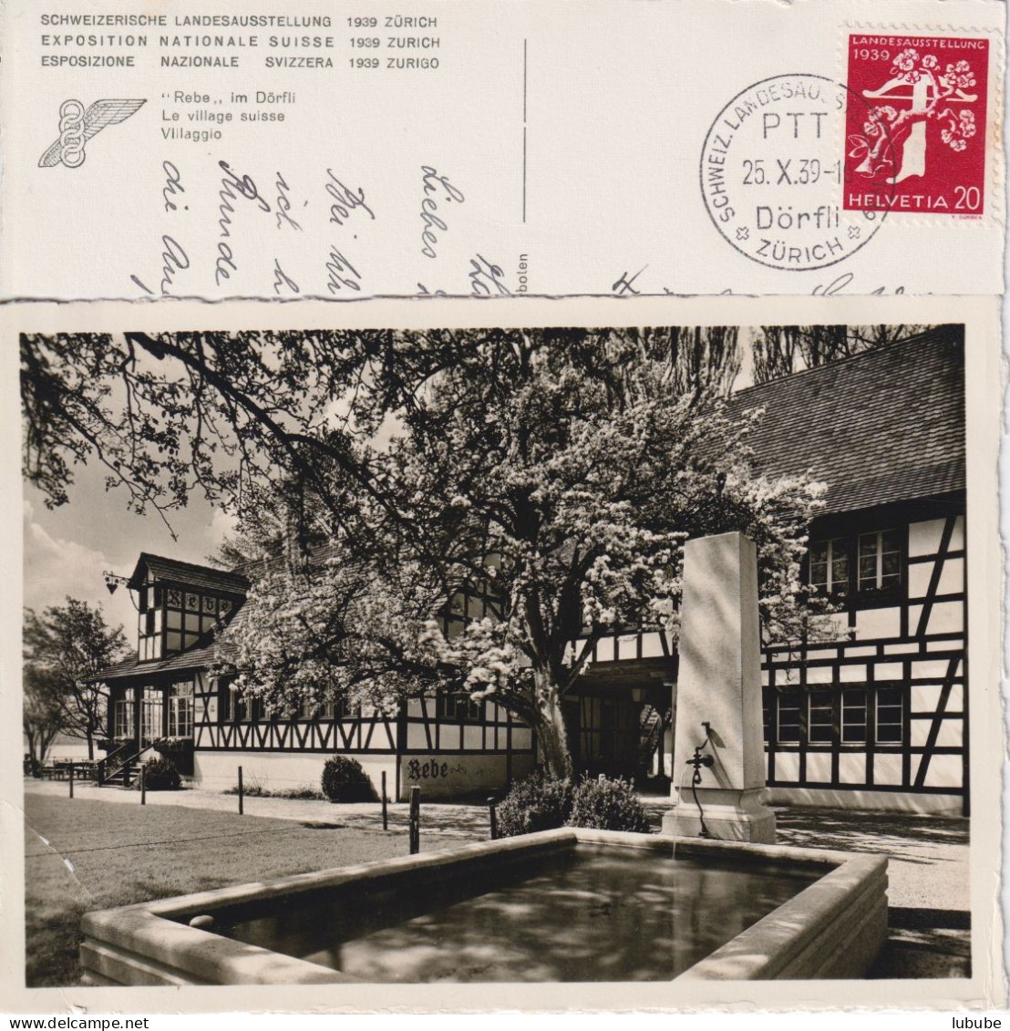 AK  "Schweiz.Landesausstellung Zürich - Rebe Im Dörfli"         1939 - Brieven En Documenten