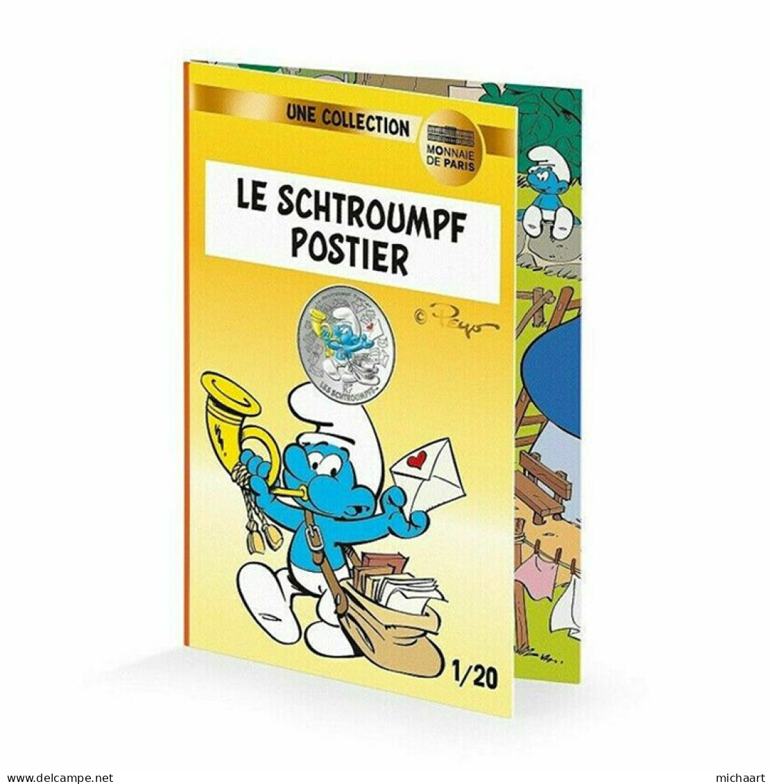 France 10 Euro Silver 2020 Postman The Smurfs Colored Coin Cartoon 00400 - Conmemorativos