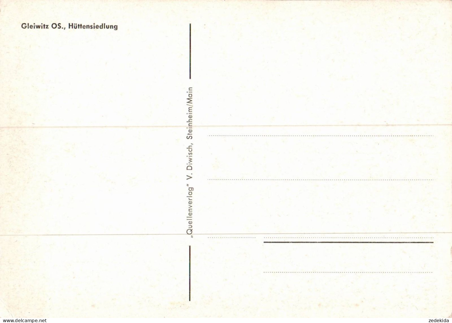 H2291 - Gliwice Gleiwitz - Hüttensiedlung - Quellenverlag V. Diwisch - Schlesien