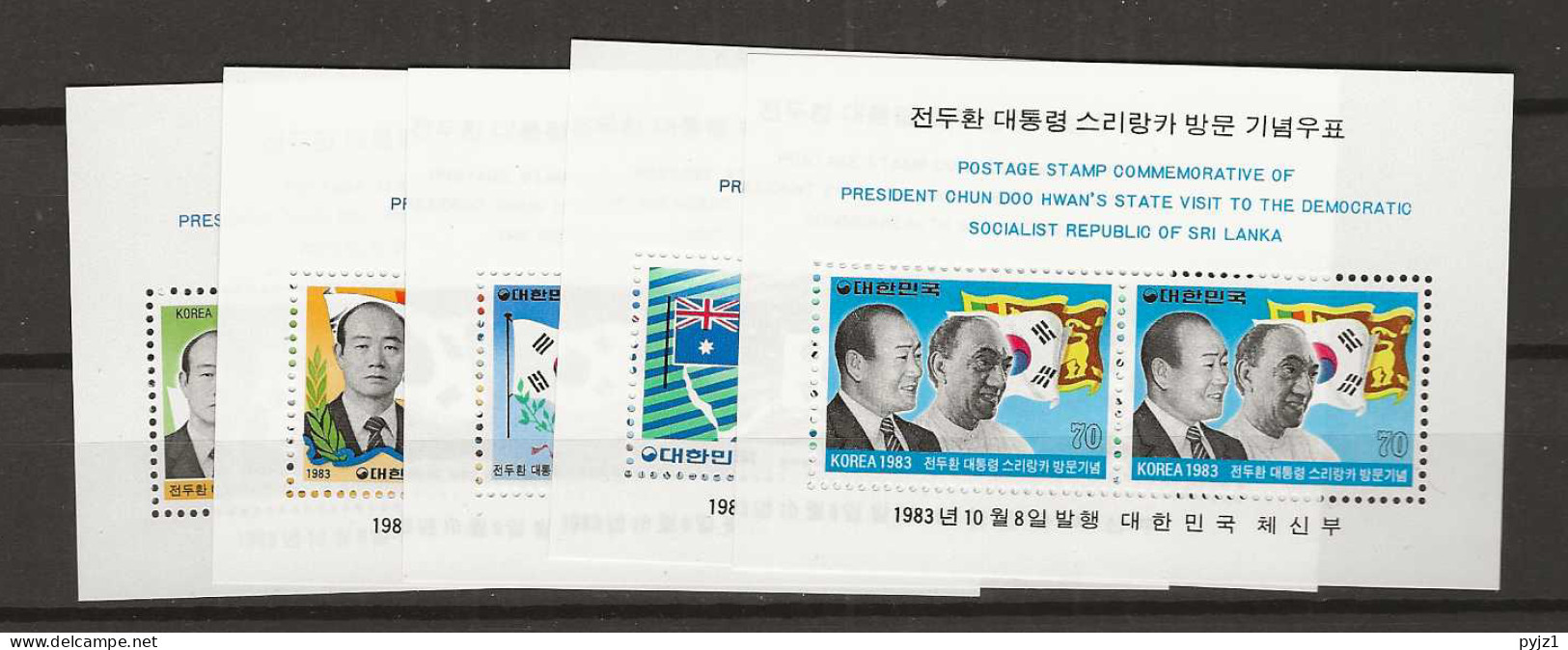 1983 MNH South Korea Mi Block 472-76 Postfris** - Korea, South