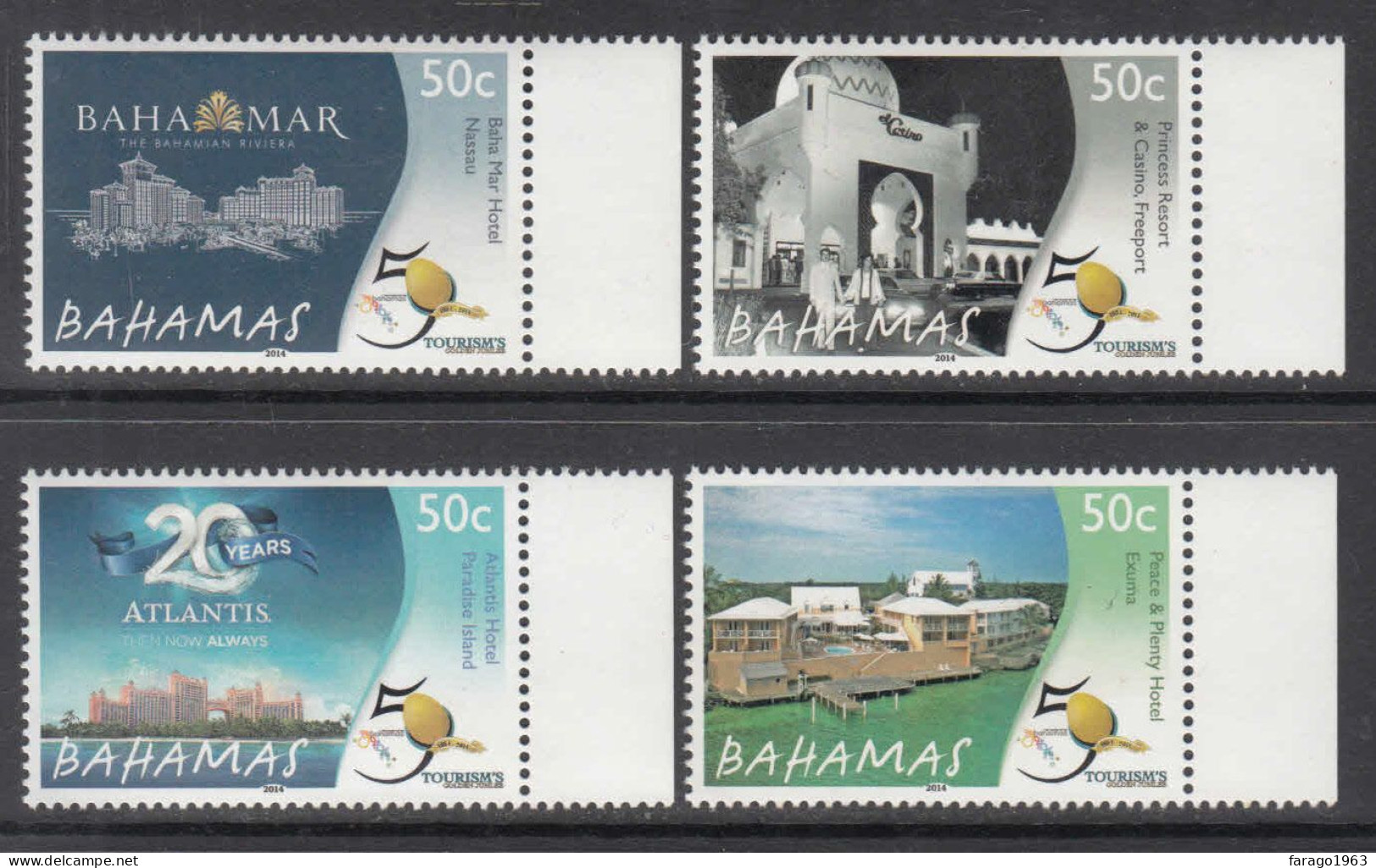 2014 Bahamas Hotels Resorts Casinos Gambling Complete Set Of 4 MNH - Bahamas (1973-...)