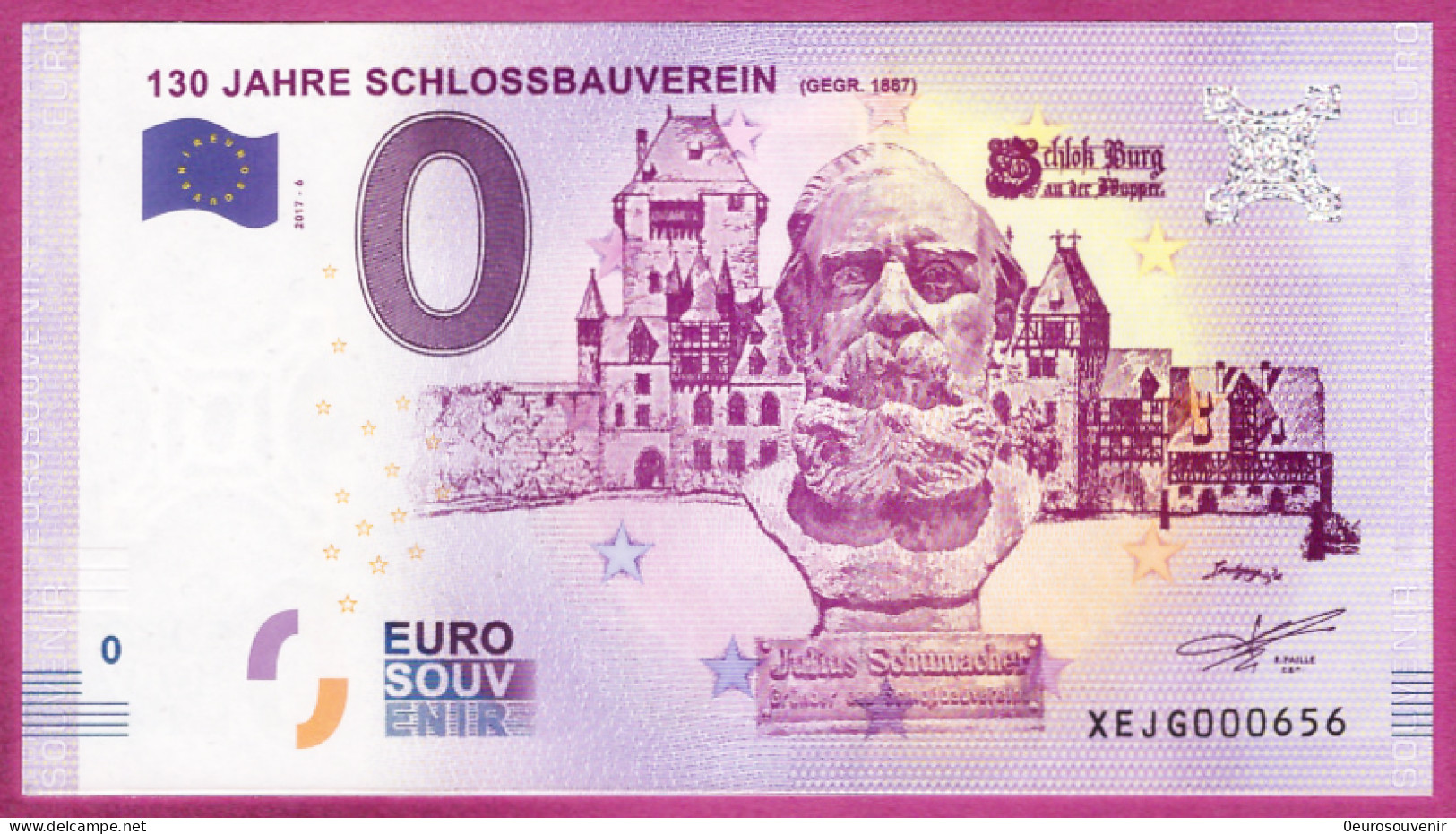 0-Euro XEJG 2017-6 130 JAHRE SCHLOSSBAUVEREIN - SCHLOSS BURG - S-11 XOX - Essais Privés / Non-officiels