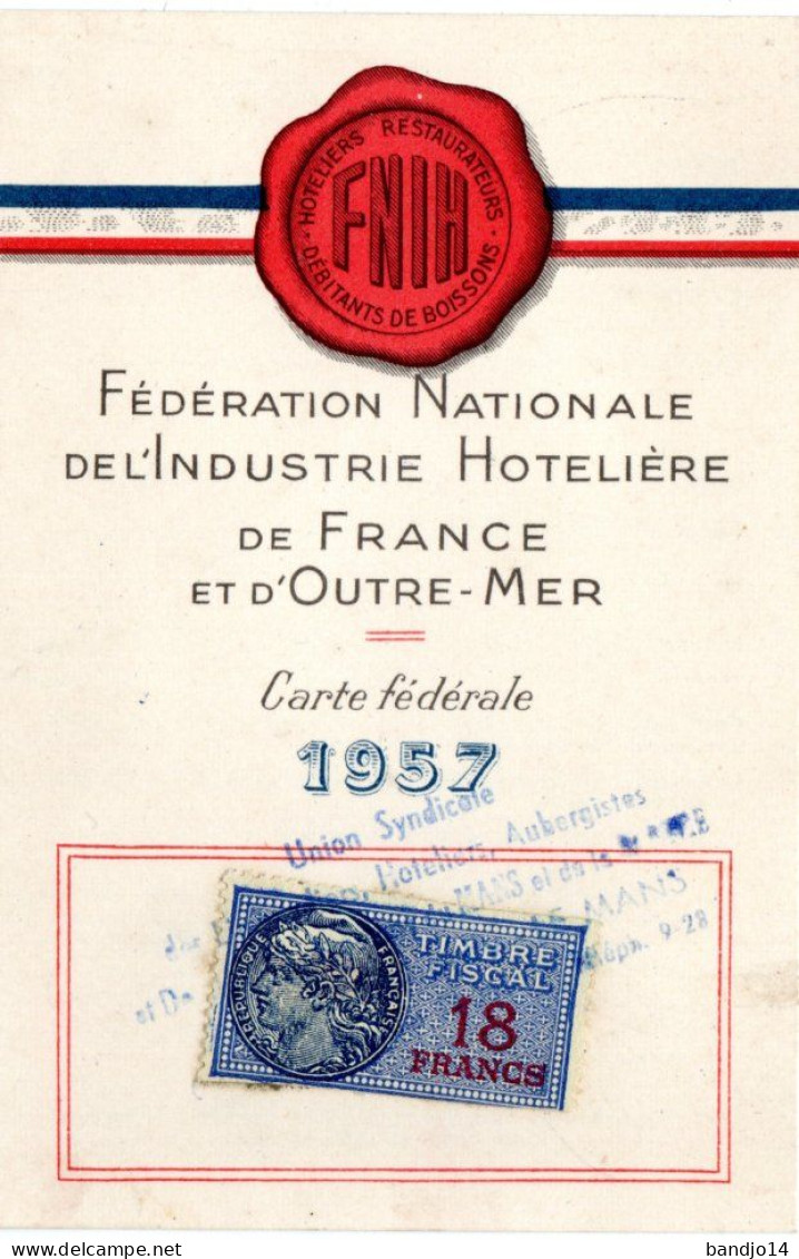 Sarthe - Mamers- Hôtel Du Bon Laboureur - Ensemble De Documents Années 1940 - 1950 - Zonder Classificatie