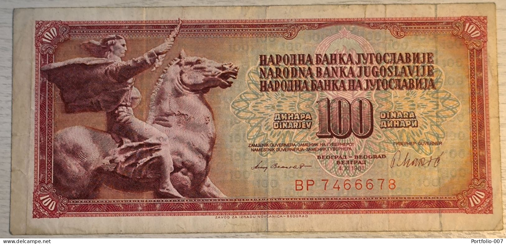 100 Dinara, 1981. Yugoslavia - Jugoslavia