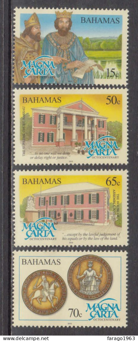 2015 Bahamas Magna Carta Democracy Coins Complete Set Of 4 MNH - Bahamas (1973-...)