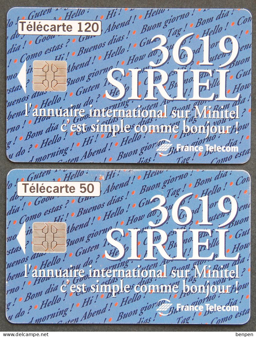 Télécartes SIRIEL 3619 Annuaire International Minitel 1994 Simple Comme Bonjour 50U 120U Régie T France Télécom - Unclassified