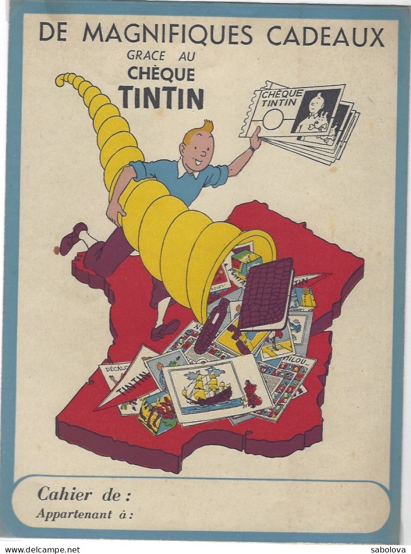 Tintin  Protège Cahier Chèque Tintin - Objets Publicitaires