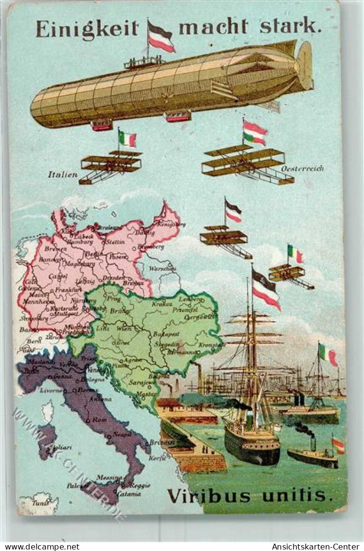 13417409 - Einigkeit Macht Stark WK I  Italien-Oesterreich  Zweibund - Zeppeline