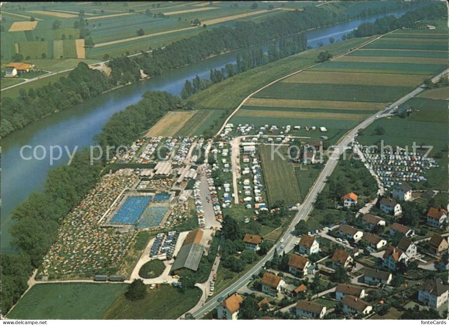 12547407 Zurzach Fliegeraufnahme Camping Oberfeld Bad Zurzach - Sonstige & Ohne Zuordnung