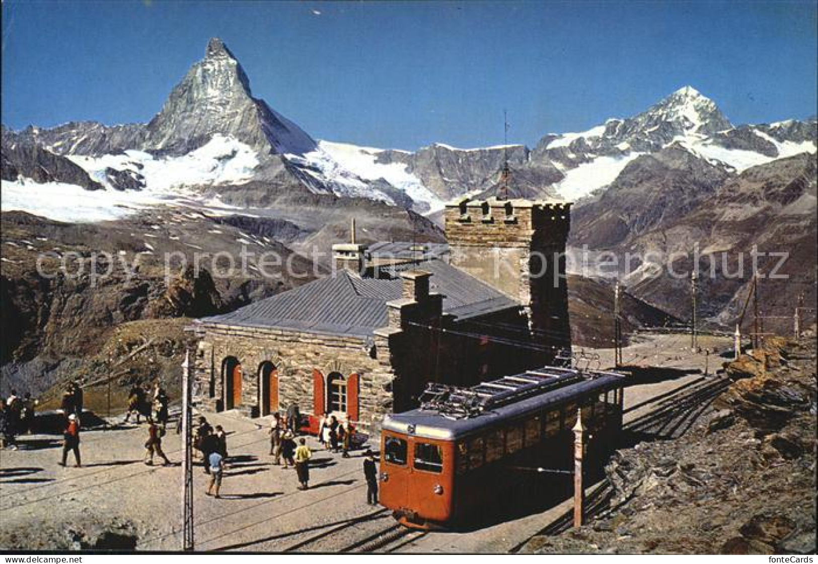 12542987 Zermatt VS Station Gornergrat Mit Matterhorn Und Dent Blache Zermatt - Autres & Non Classés