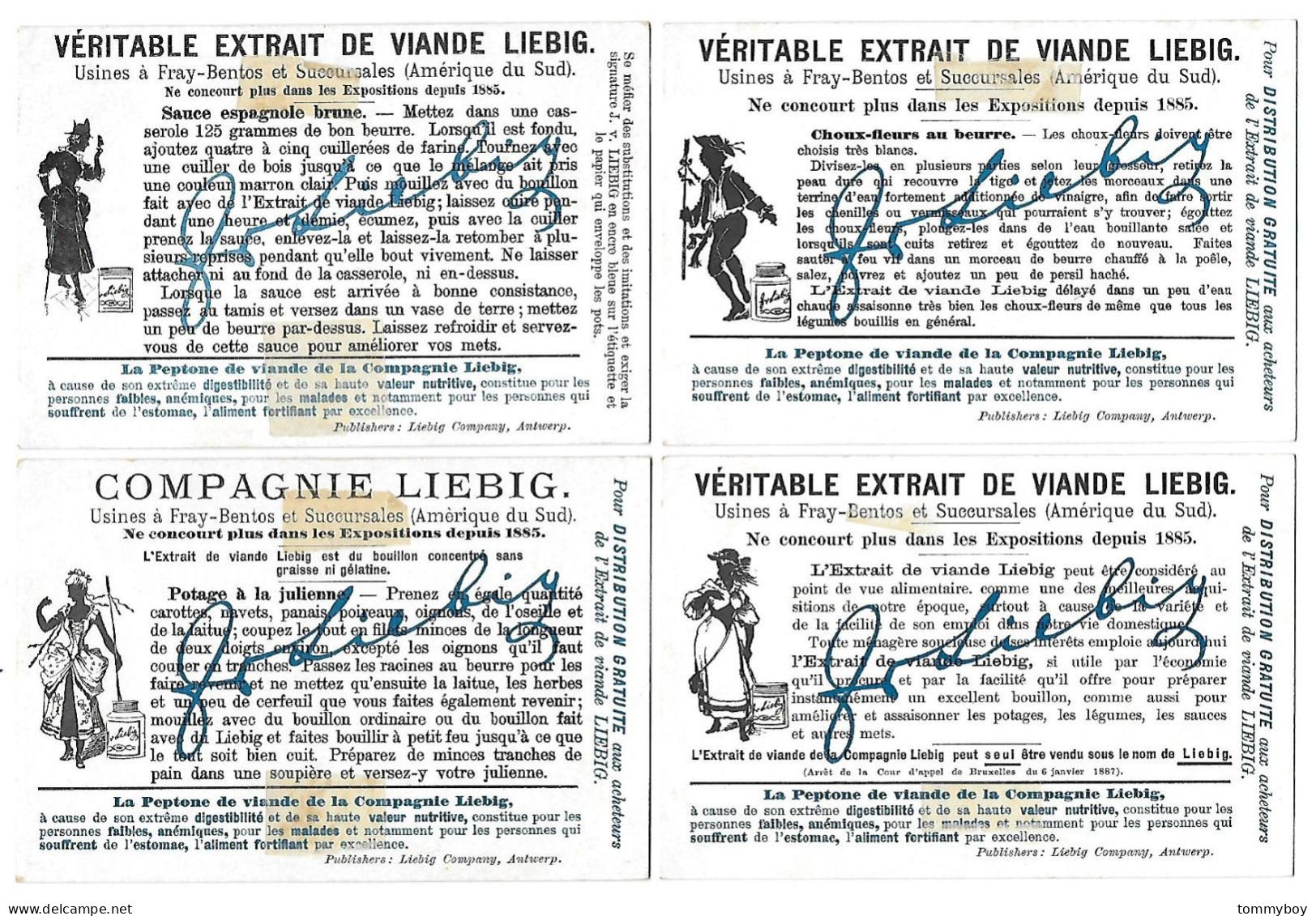 S 702, Liebig 6 Cards, Distractions Mondaines Du Temps Jadis (small Damage) (ref B17) - Liebig