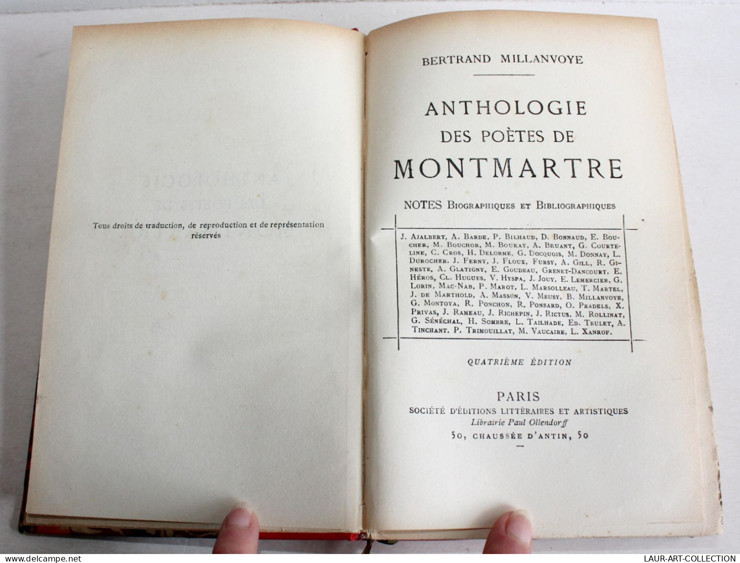 ANTHOLOGIE DES POETES DE MONTMARTRE Par B. MILLANVOYE + NOTES BIOGRAPHIQUES 1909 / LIVRE ANCIEN XXe SIECLE (1803.255) - 1901-1940