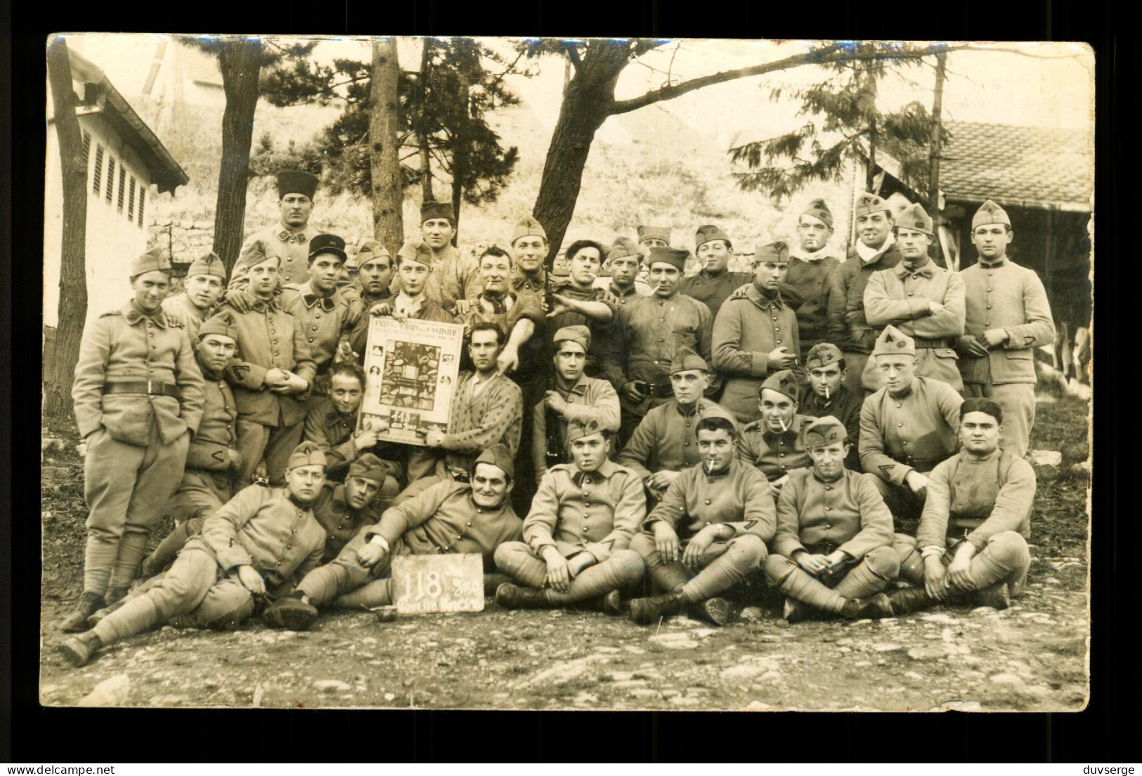 Carte Photo Militaire 1932 Soldats Du 155eme Regiment  RAP.  Belfort DCA ( Format 9cm X 14cm ) Pli Vertical Voir Scans - Régiments