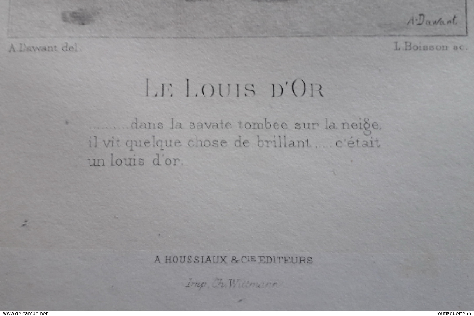 Gravure Ancienne, "le Louis D'Or", Gravée Par L. Boisson, D'après Une Peinture De A. Dawant, Imprimeur Ch. Wittmann - Estampes & Gravures