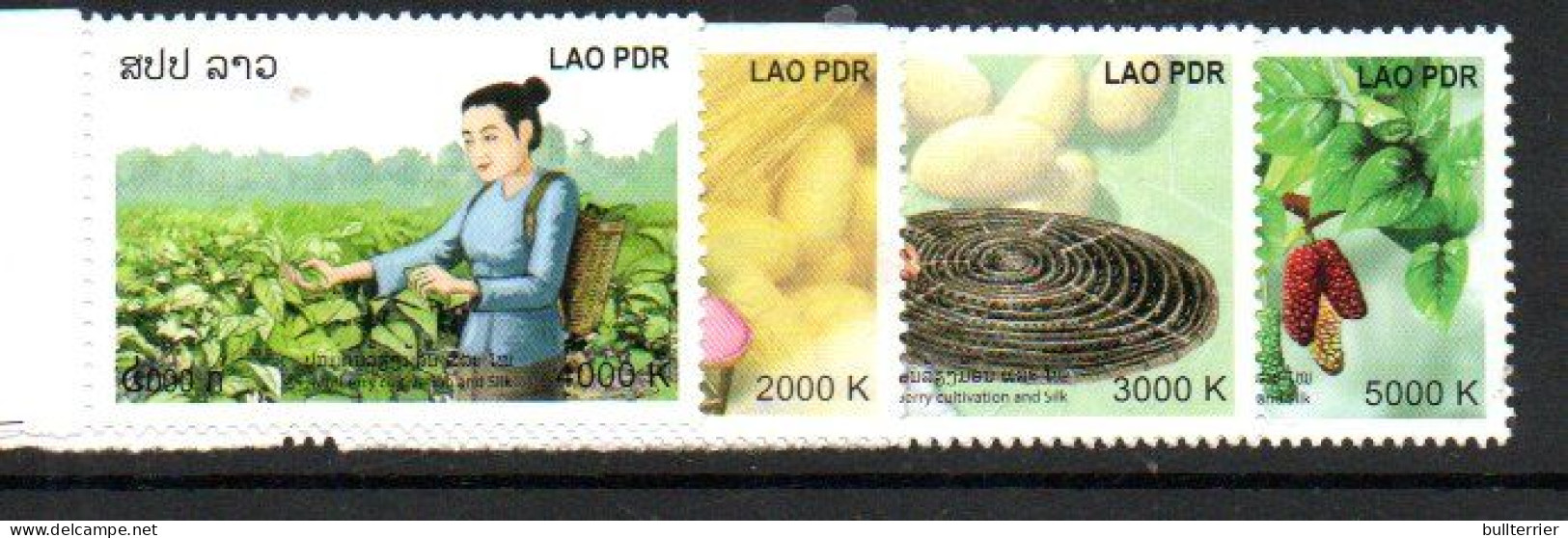 LAOS -  2013 - MULBERRY SILK SET OF 4  MINT NEVER HINGED - Laos