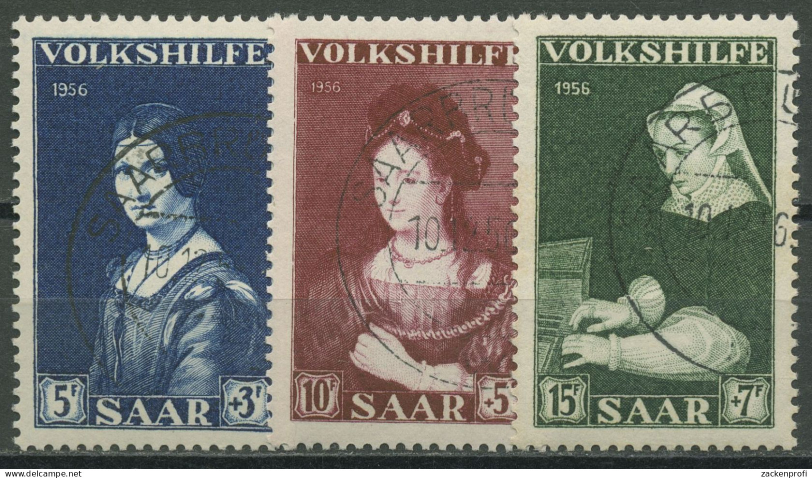 Saarland1956 Volkshilfe: Gemälde 376/78 Gestempelt - Used Stamps