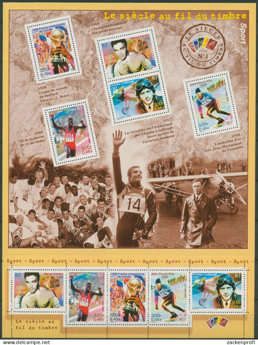 Frankreich 2000 Sportliche Ereignisse Im 20. Jh. 3453/57 K Postfrisch (SG23452) - Unused Stamps