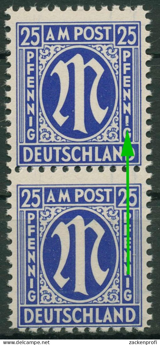 Bizone 1945 Am. Druck Mit Plattenfehler 9x F 52 B, Papier X Postfrisch (R7592) - Mint