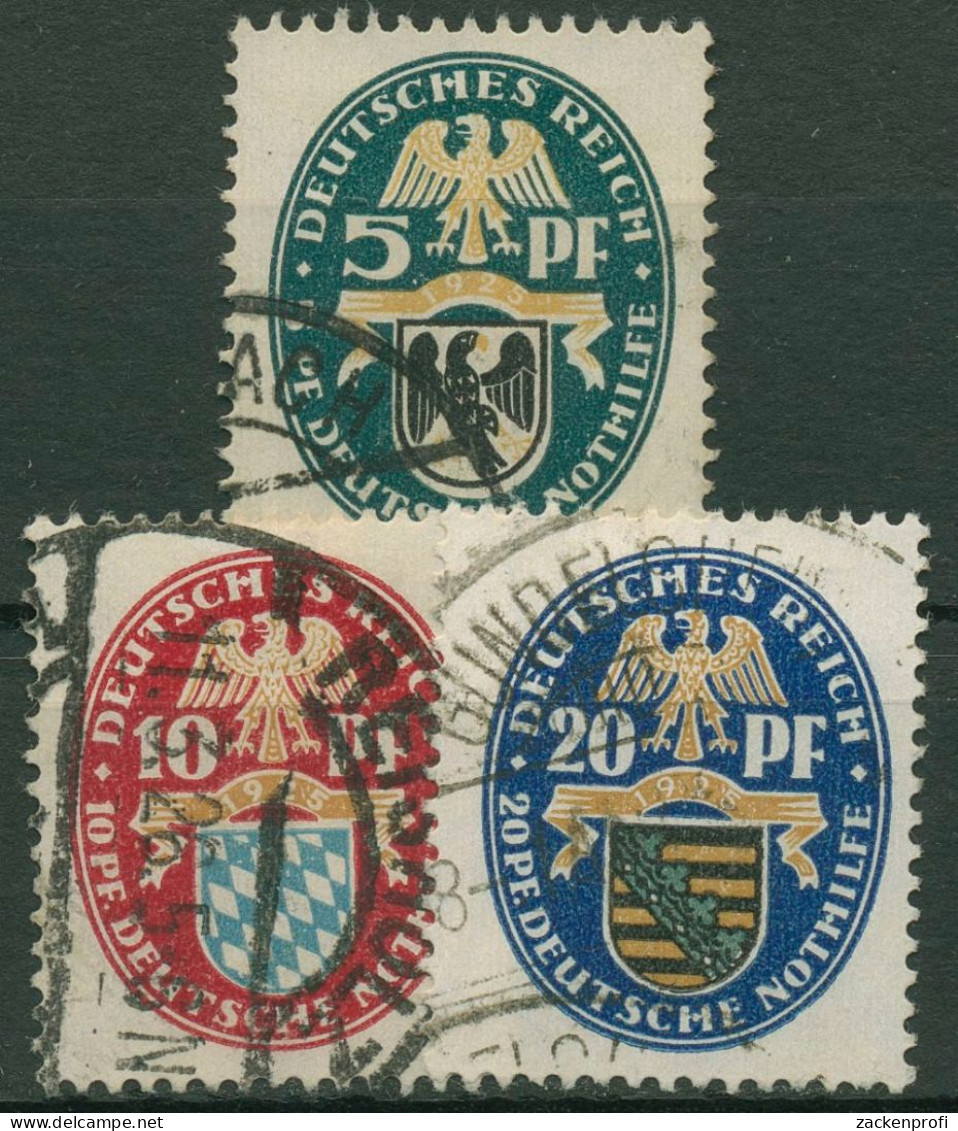 Deutsches Reich 1925 Deutsche Nothilfe: Landeswappen 375/77 Gestempelt - Usati