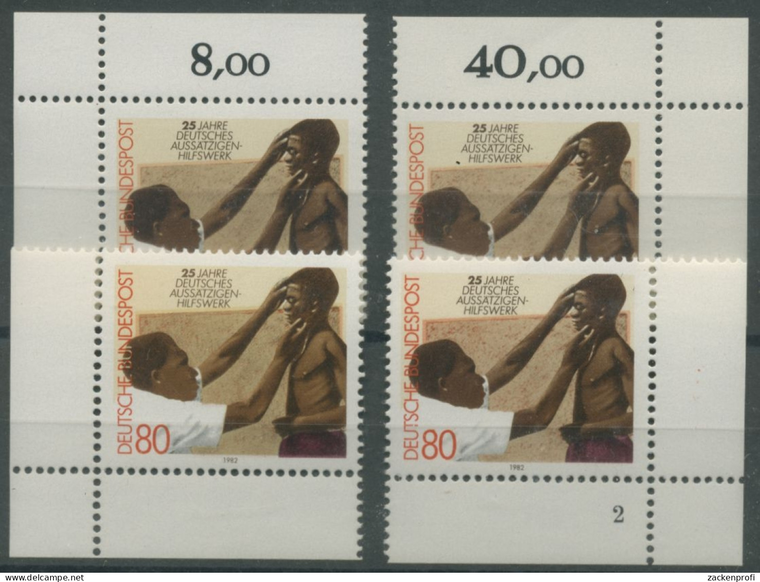 Bund 1982 25 J. Deutsches Aussätzigen-Hilfswerk 1146 Alle 4 Ecken Postfr. (E165) - Ungebraucht