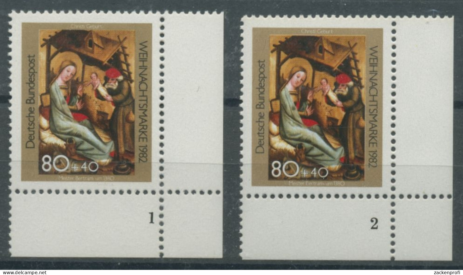 Bund 1982 Weihnachten 1161 Ecke Unten Rechts FN 1+2 Postfrisch (E185) - Neufs