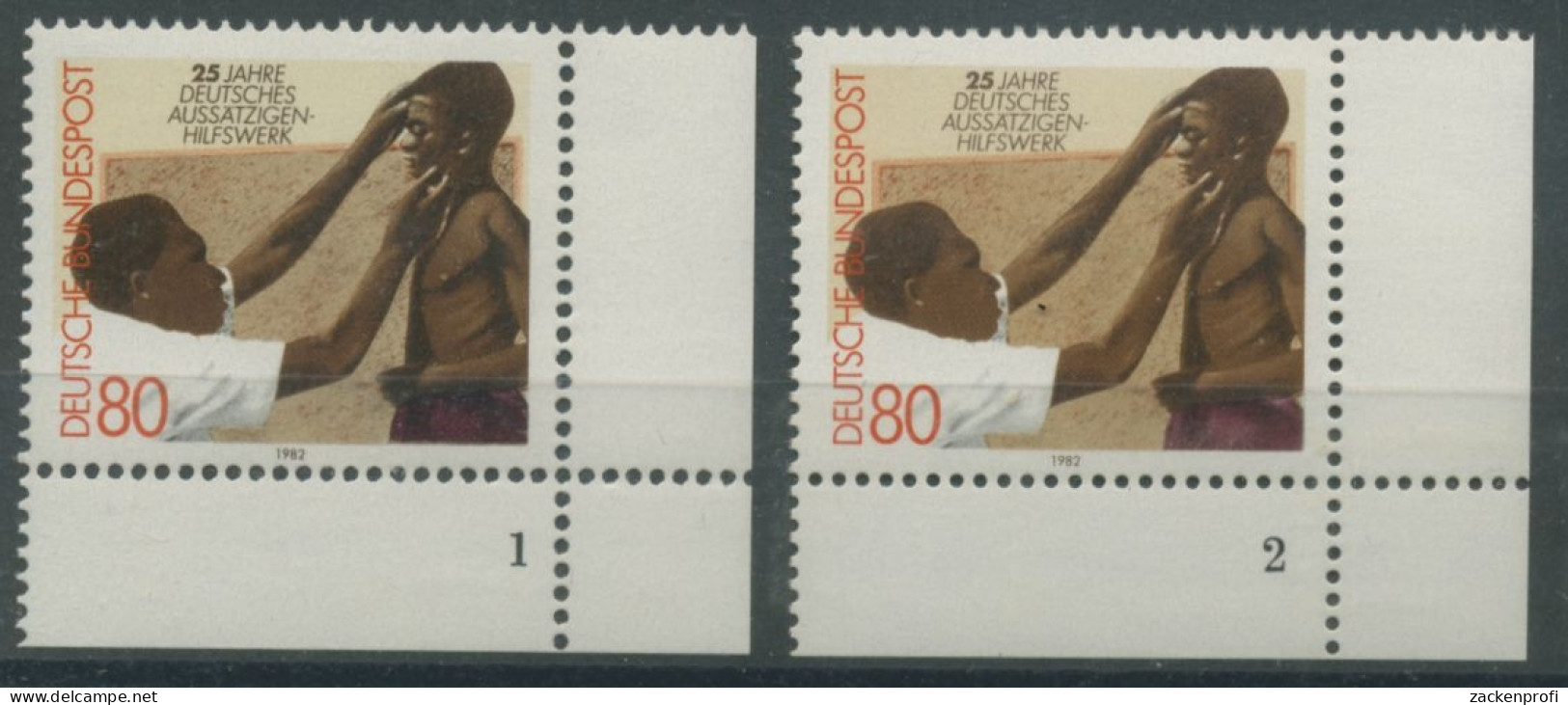 Bund 1982 25 J. Dt.Aussätzigen-Hilfswerk 1146 Ecke U. Rechts FN1+2 Postf. (E167) - Unused Stamps