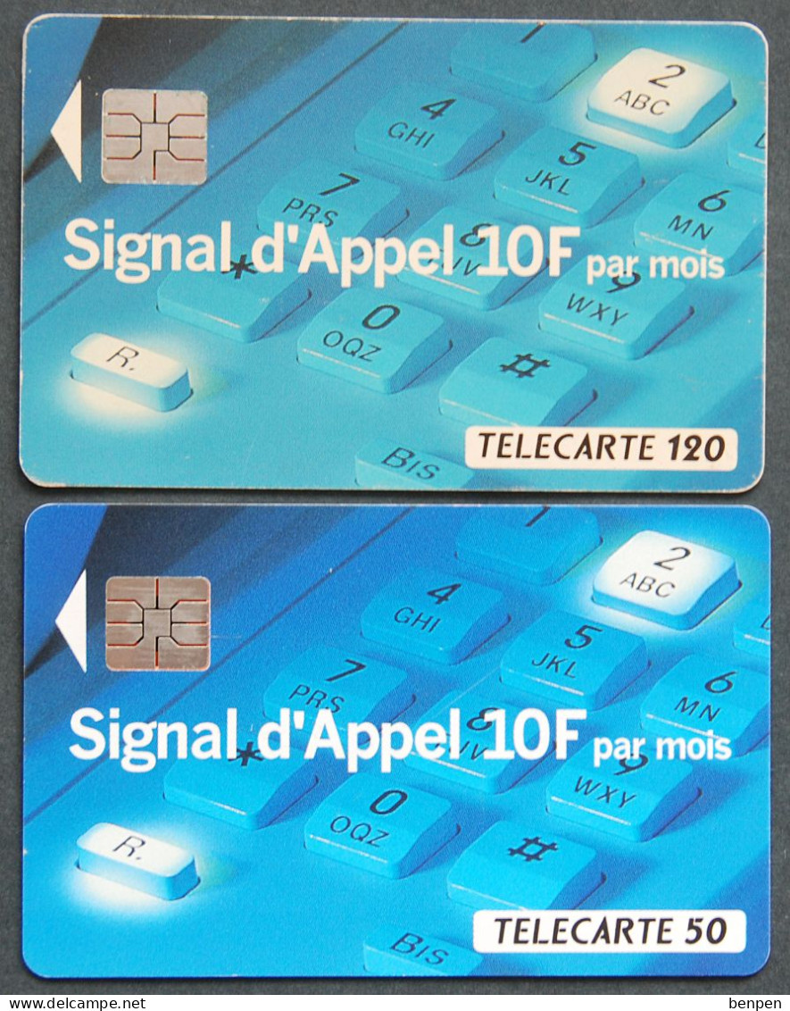 Télécartes SIGNAL D'APPEL 10F Par Mois 1993 Prendre Un Appel Déjà En Ligne 50U 120U Régie T France Télécom - Unclassified