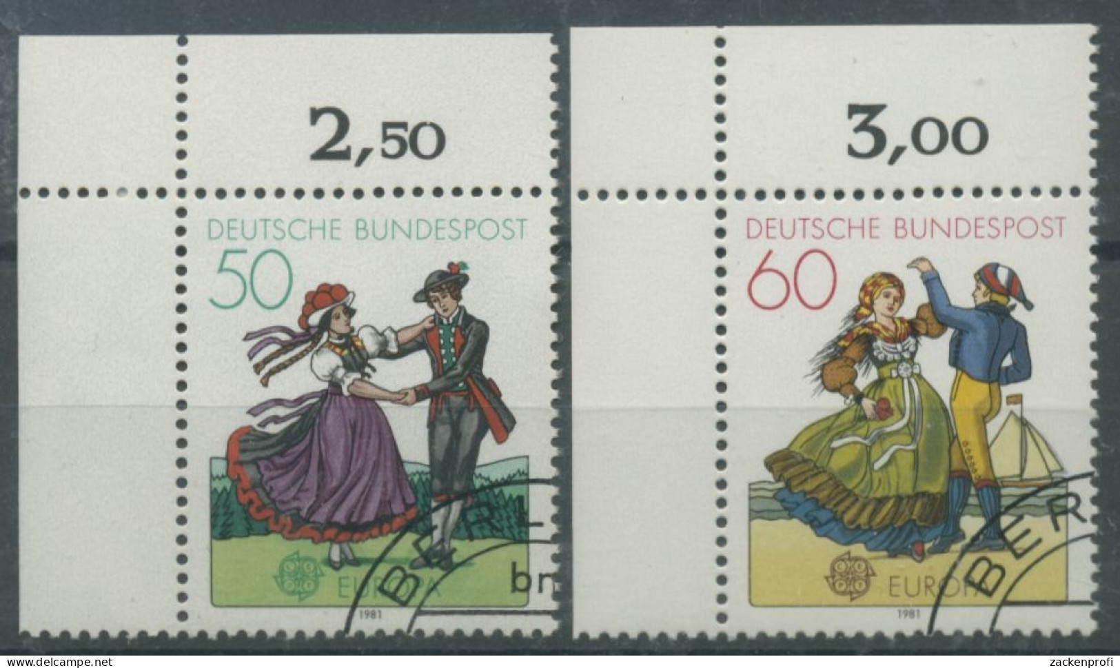 Bund 1981 Europa CEPT Folklore 1096/97 Ecke Oben Links Gestempelt (E89) - Used Stamps