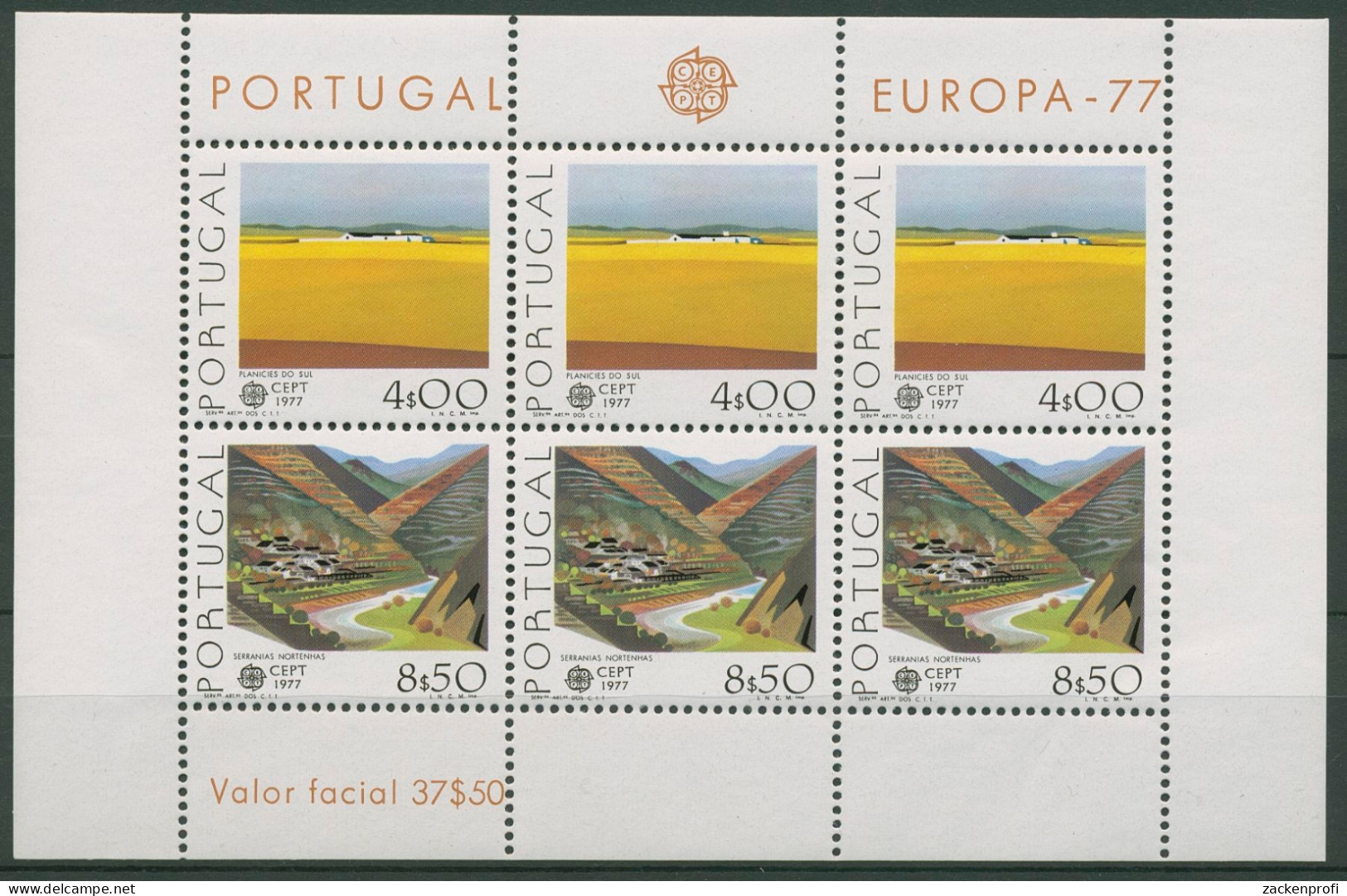 Portugal 1977 Europa CEPT Landschaften Block 20 Postfrisch (C91064) - Blocks & Sheetlets