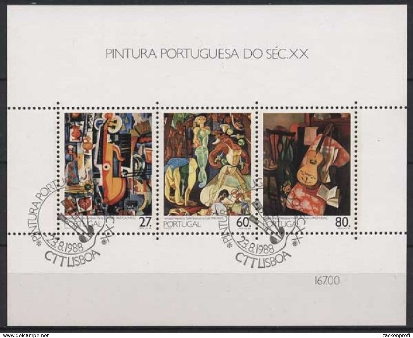 Portugal 1988 Gemälde Im 20. Jh. Block 59 Gestempelt (C91090) - Blocks & Kleinbögen