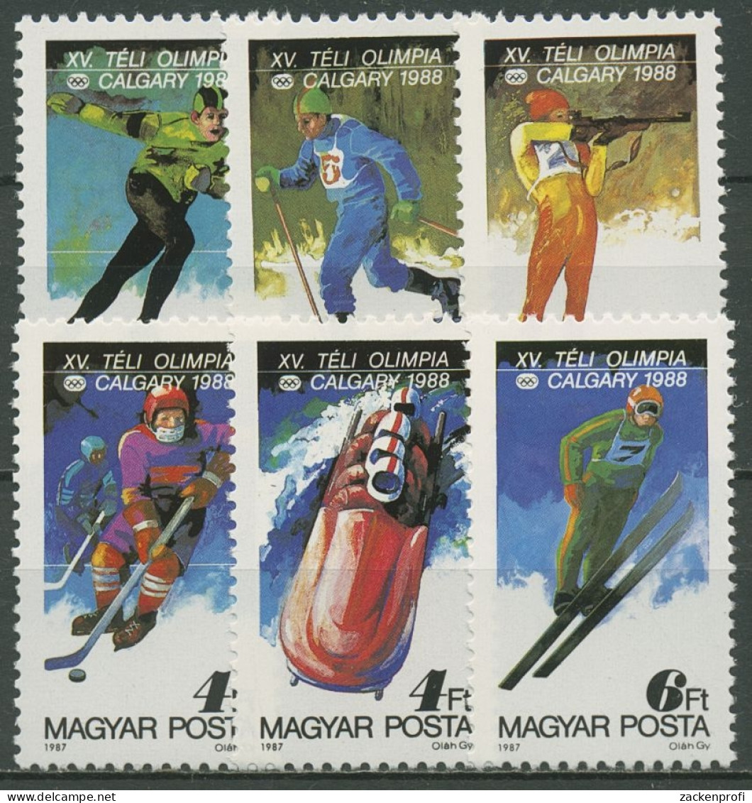 Ungarn 1987 Olympia Winterspiele Calgary 3929/34 A Postfrisch - Nuevos