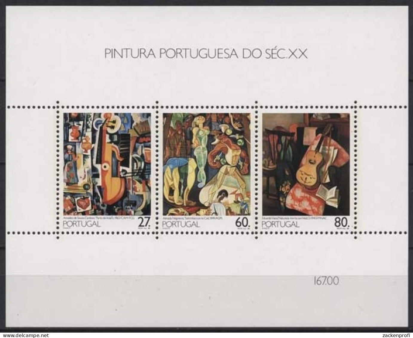 Portugal 1988 Gemälde Im 20. Jh. Block 59 Postfrisch (C91091) - Blocks & Kleinbögen