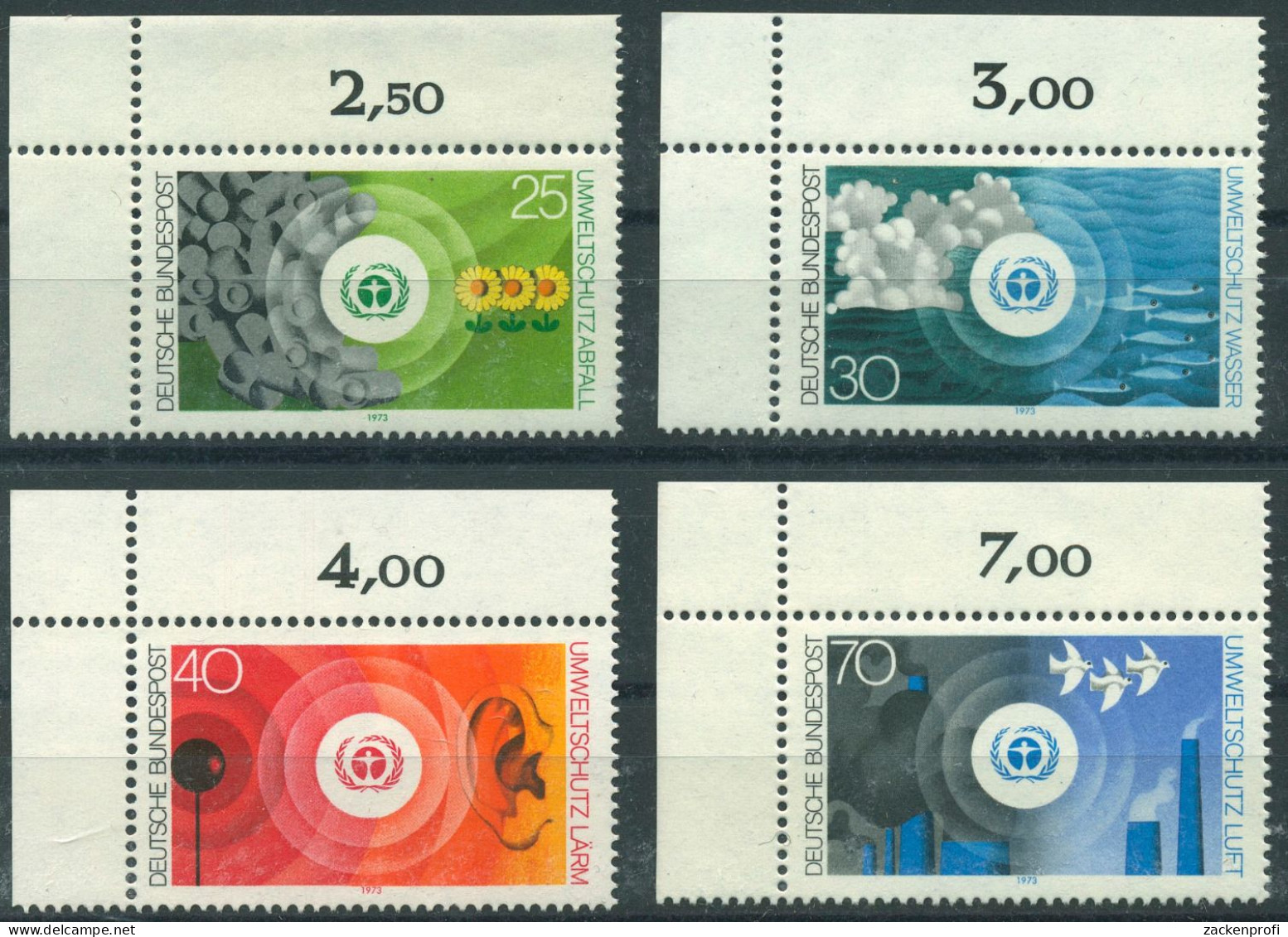 Bund 1973 Umweltschutz 774/77 Ecke 1 Oben Links Postfrisch (E331) - Neufs