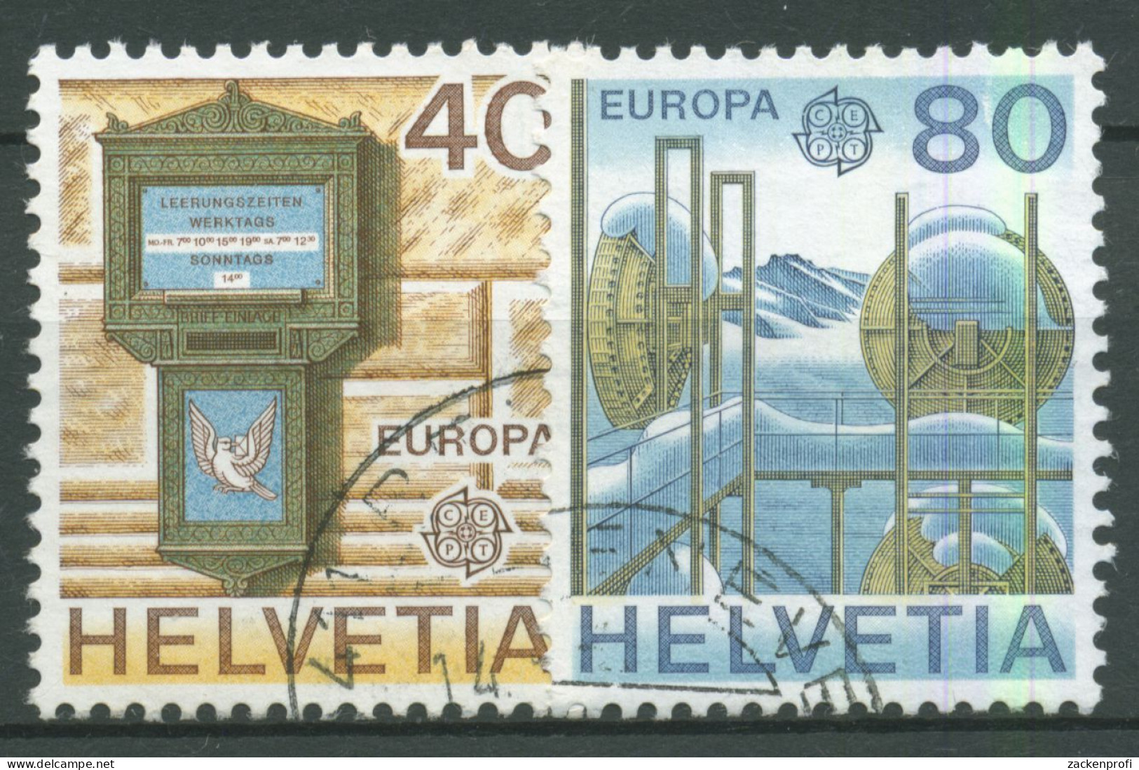 Schweiz 1979 Europa CEPT Post/-Fernmeldewesen Briefkasten 1154/55 Gestempelt - Gebraucht