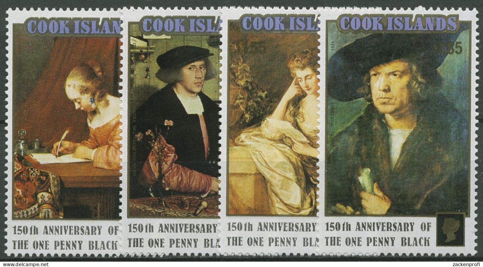 Cook-Inseln 1990 150 Jahre Briefmarken Gemälde 1299/02 Postfrisch - Cookeilanden