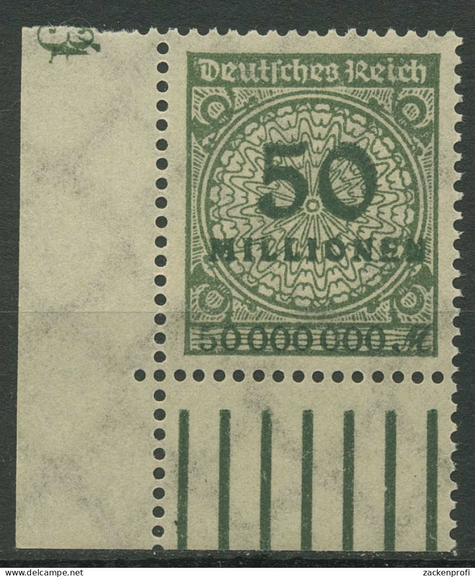 Deutsches Reich Inflation 1923 Korbdeckel Walze 321 AWa Ecke Unt. Li. Postfrisch - Ungebraucht