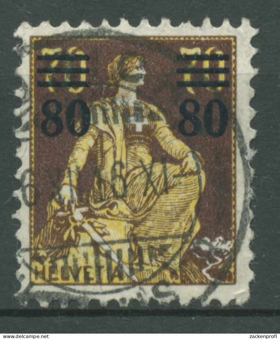 Schweiz 1915 Freimarke Mit Aufdruck 127 Gestempelt - Gebraucht