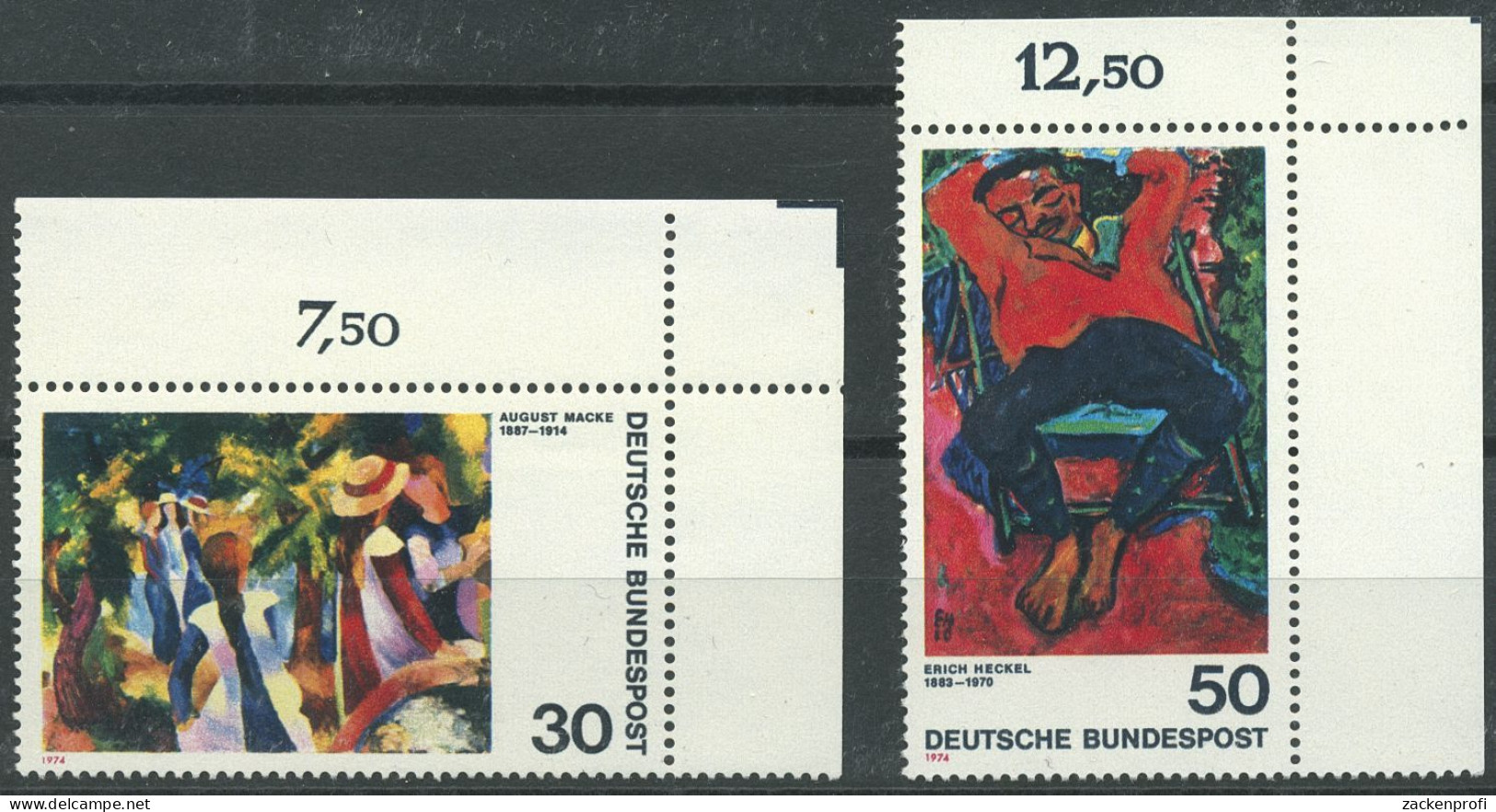 Bund 1974 Deutscher Espressionismus 816/17 Ecke 2 Oben Rechts Postfrisch (E556) - Unused Stamps