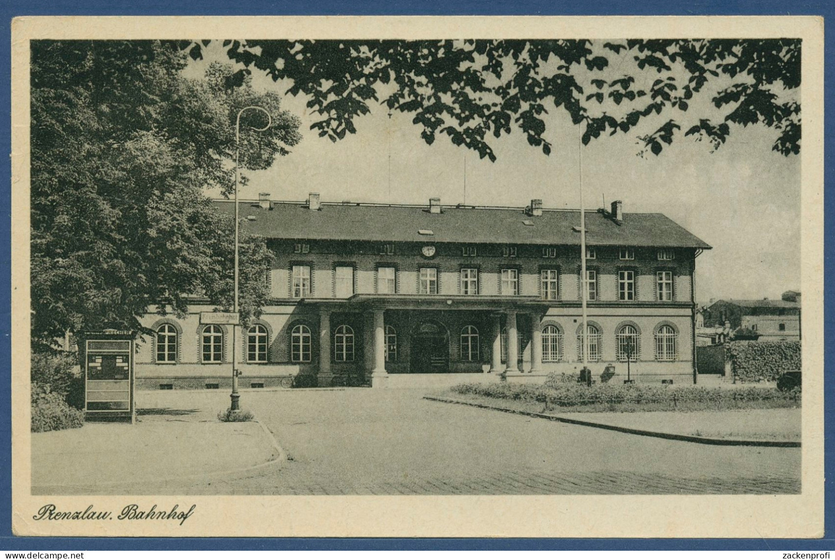 Prenzlau Hauptbahnhof, Gelaufen 1950 (AK3660) - Prenzlau