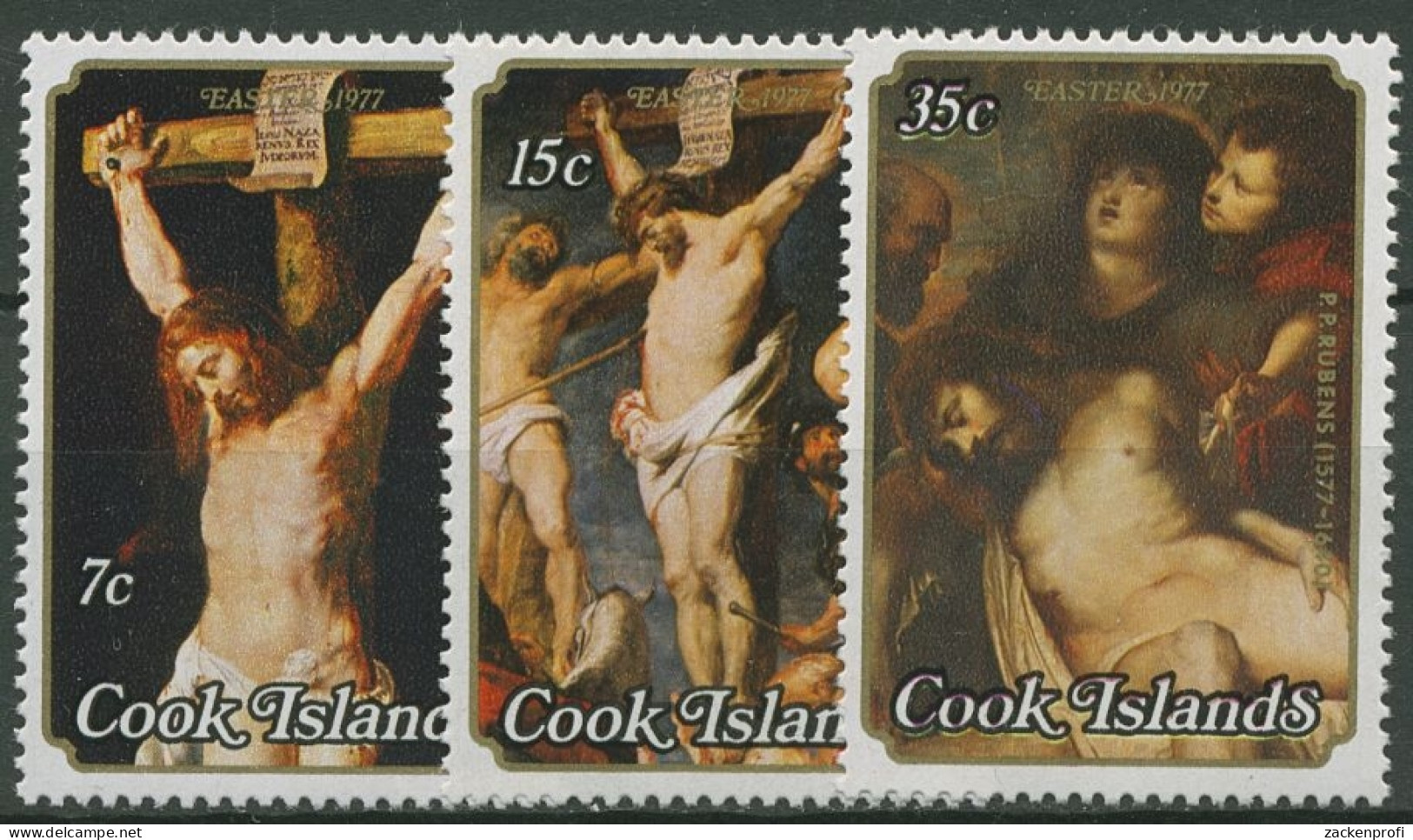 Cook-Inseln 1977 Ostern Gemälde Von Rubens 530/32 Postfrisch - Cook Islands