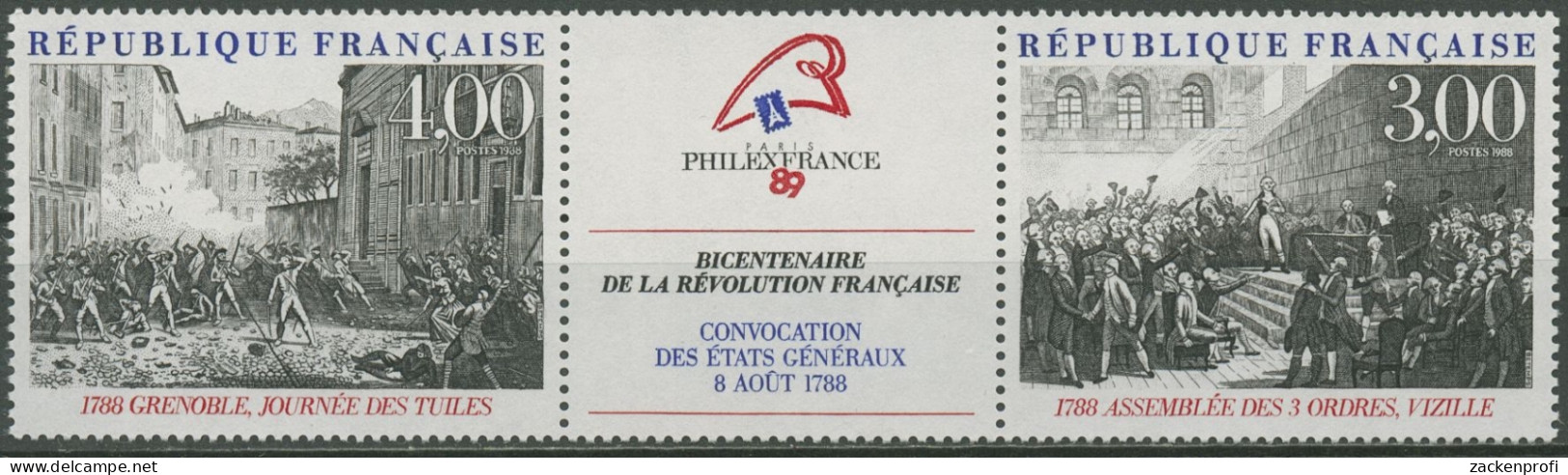 Frankreich 1988 PHILEXFRANCE Revolution 2674/75 ZD Zf Postfrisch (C96216) - Ongebruikt