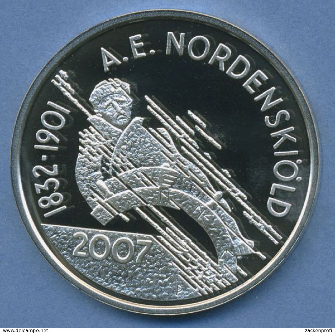 Finnland 10 Euro 2007, Polarforscher Nordenskiöld, Silber, KM 134 PP (m4427) - Finland