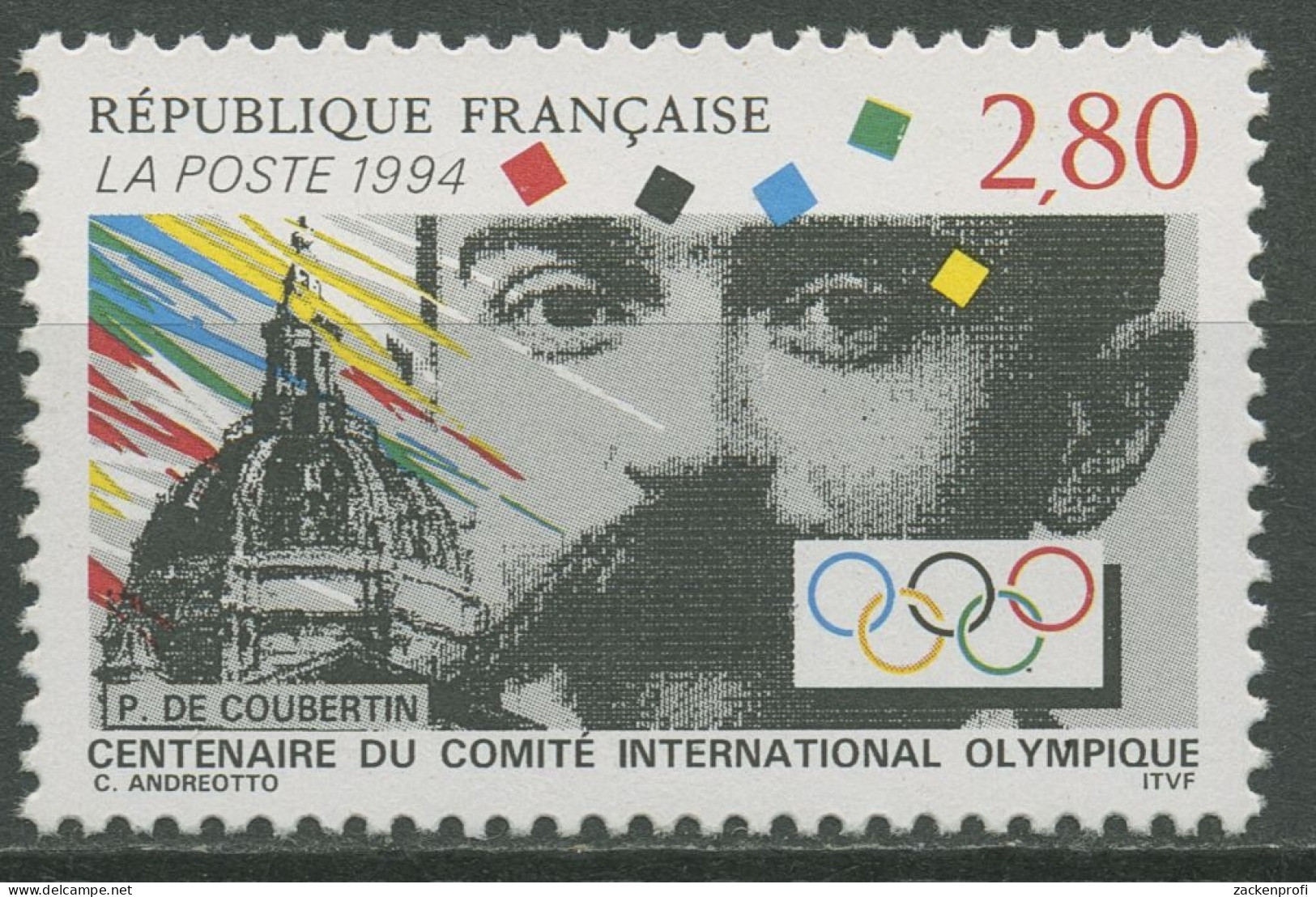 Frankreich 1994 Pierre De Coubertin Olympisches Komitee IOC 3034 Postfrisch - Unused Stamps