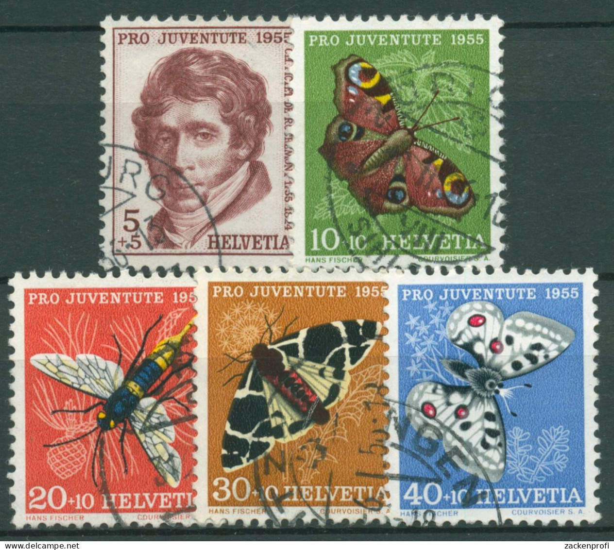 Schweiz 1955 Pro Juventute Charles P.de Rochemont Insekten 618/22 Gestempelt - Oblitérés