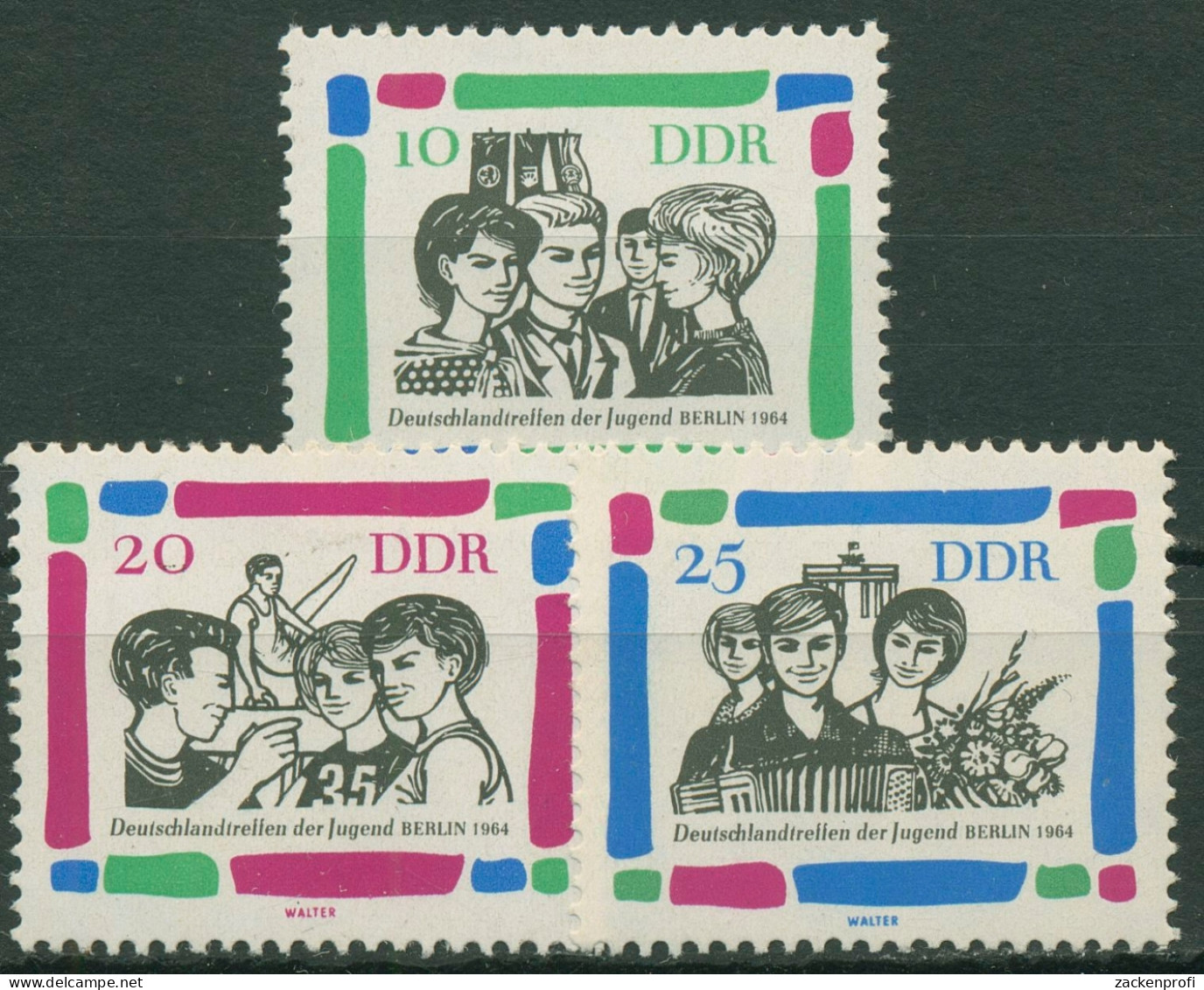 DDR 1964 Deutschlandtreffen Der Jugend 1022/24 Postfrisch - Nuovi