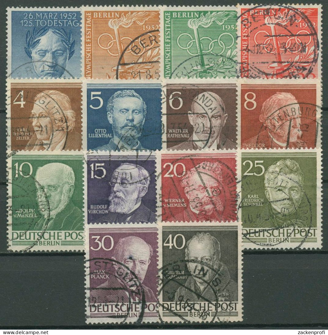 Berlin Jahrgang 1952 Komplett (87/100) Mit BERLIN-Stempel - Used Stamps