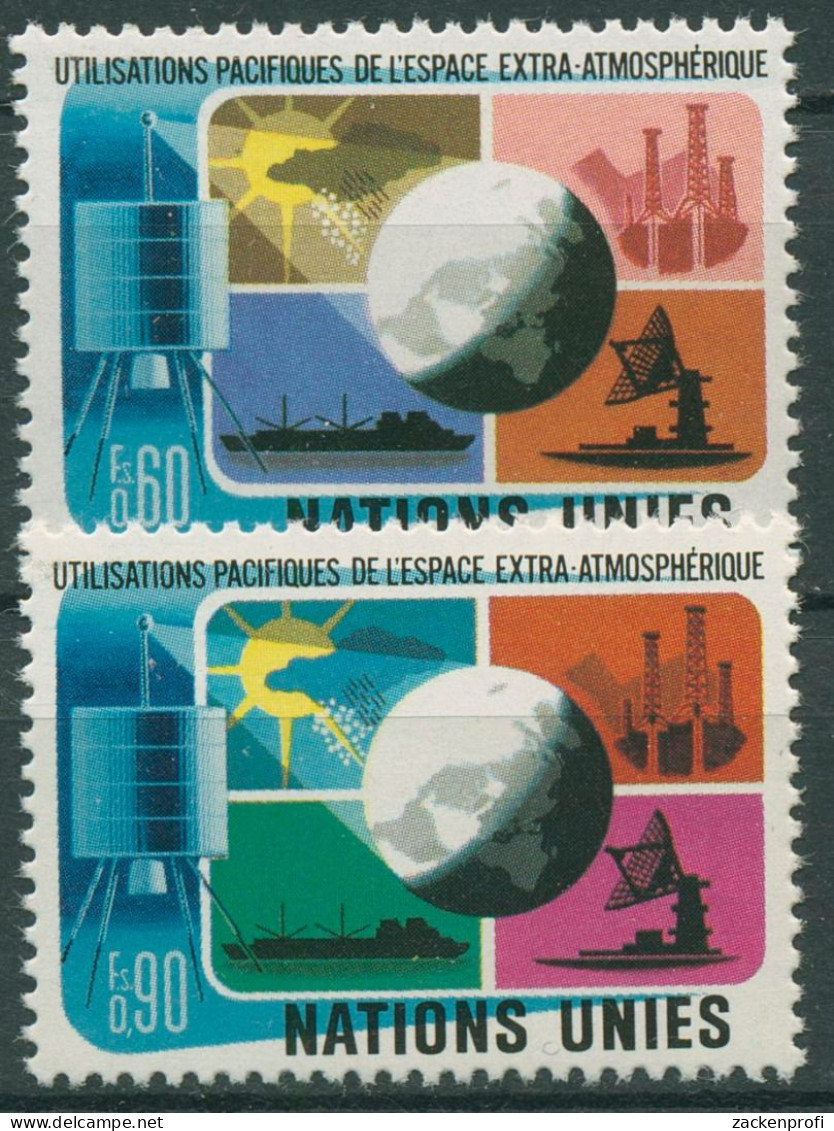 UNO Genf 1975 Weltraumnutzung Satelliten 46/47 Postfrisch - Ungebraucht